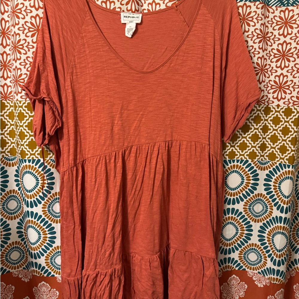 For The Republic Women's Rust Tunic Dress